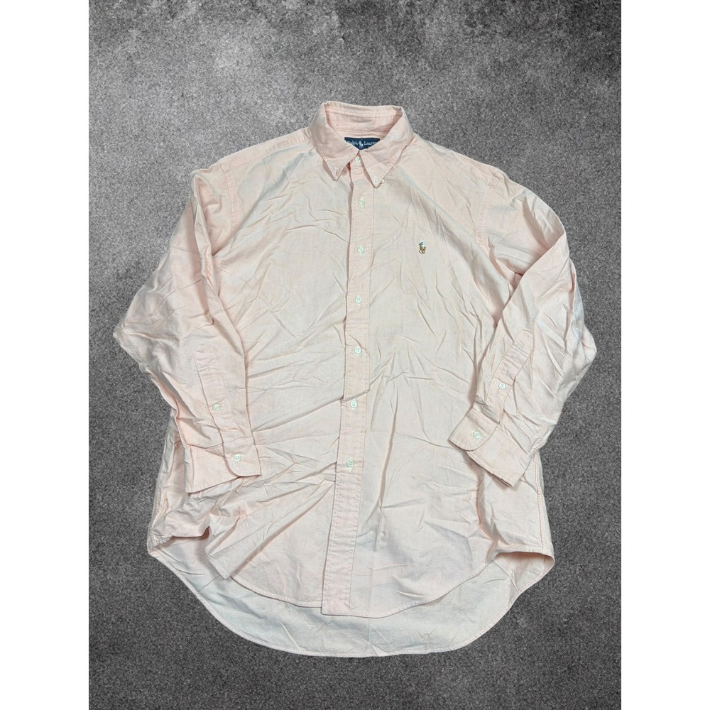 Ralph Lauren Yarmouth Pink Oxford Shirt Mens 16-32 Button Down Cotton L/S Pony
